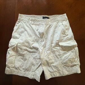 Ralph Lauren White Cargo Shorts Classic Style